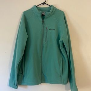 XL Columbia blue/turquoise Fleece zip up Jacket